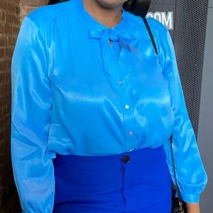 Light blue silk blouse